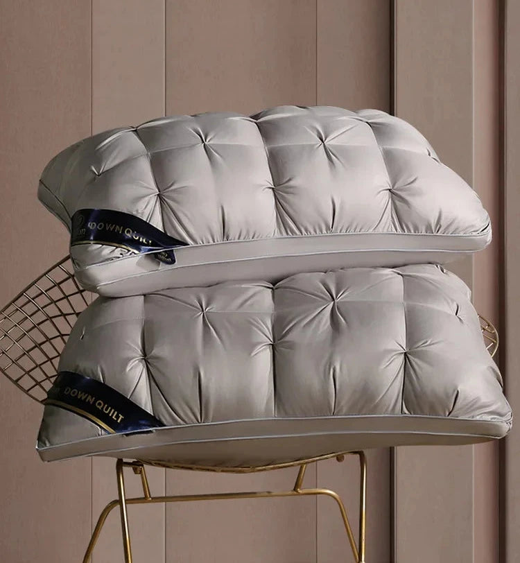 TER Luxury White Down Feather Medium Support Pillow
