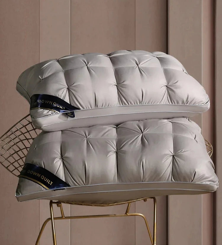 TER Luxury White Down Feather Low Pillow