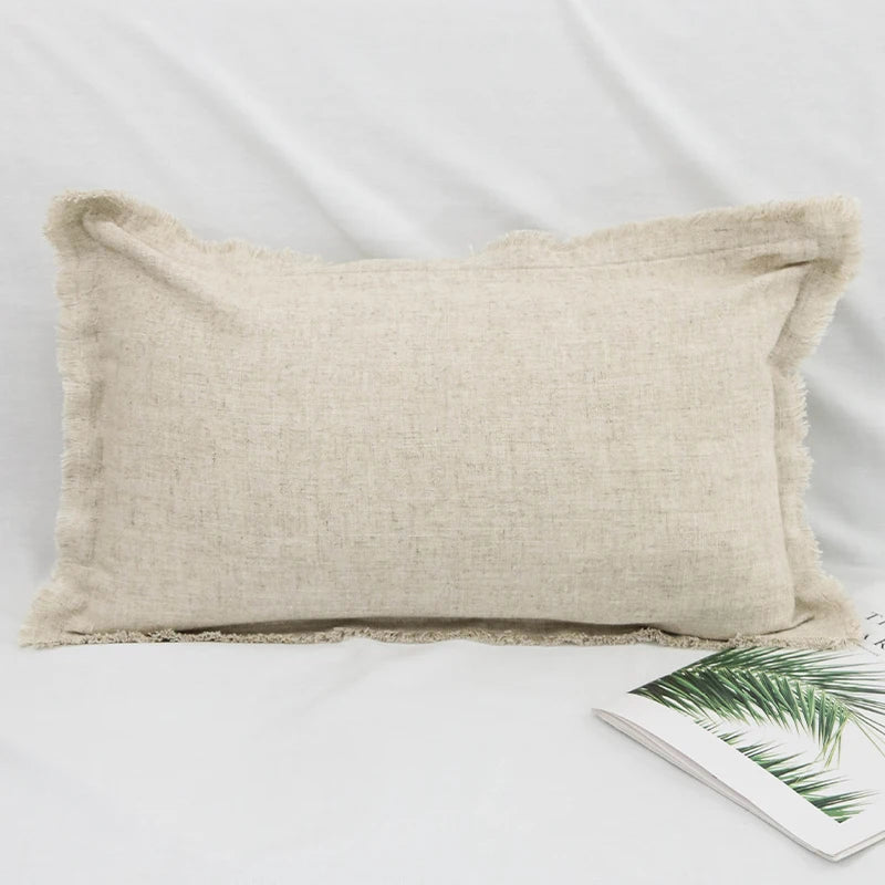 TER Lora Cotton Linen Cushion Covers with Tassels