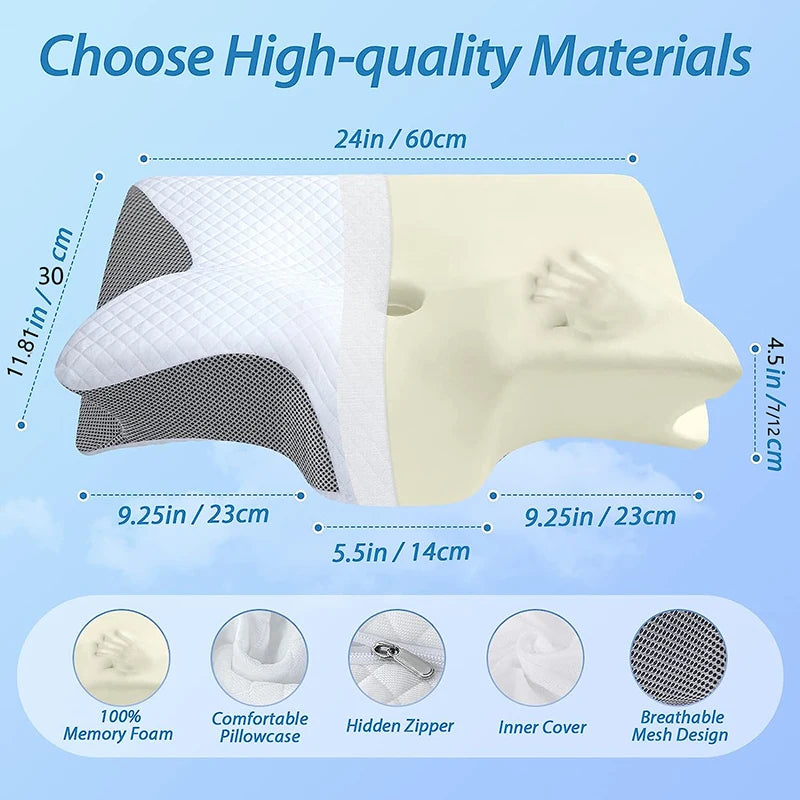 TER Memory Foam Ergonomic Contour Orthopedic Pillow