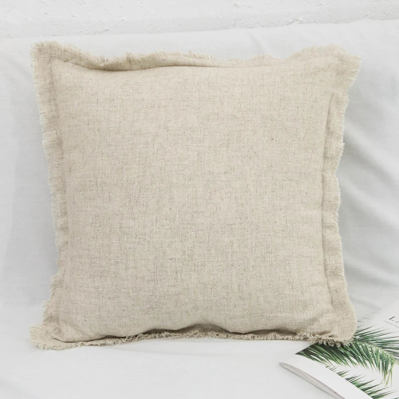 TER Lora Cotton Linen Cushion Covers with Tassels