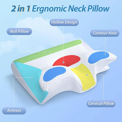 TER Memory Foam Ergonomic Contour Orthopedic Pillow